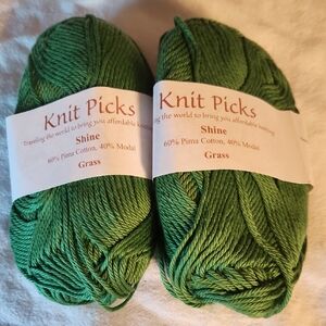 Knit Picks Shine Grass Yarn - Green